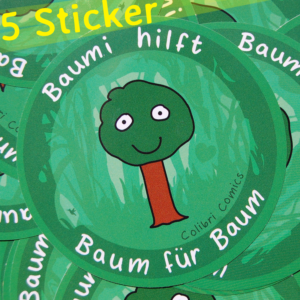 5x #BaumiHilft-Sticker (Regenwaldspende)